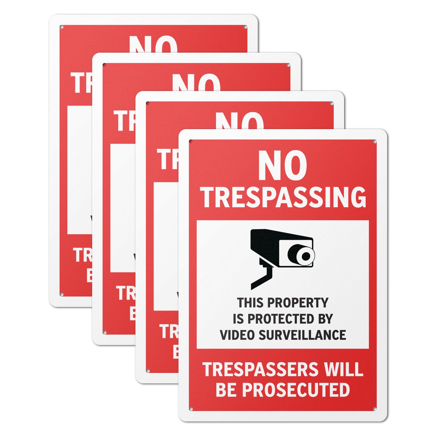 10 x 14in No Trespassing Sign: Video Surveillance Warning