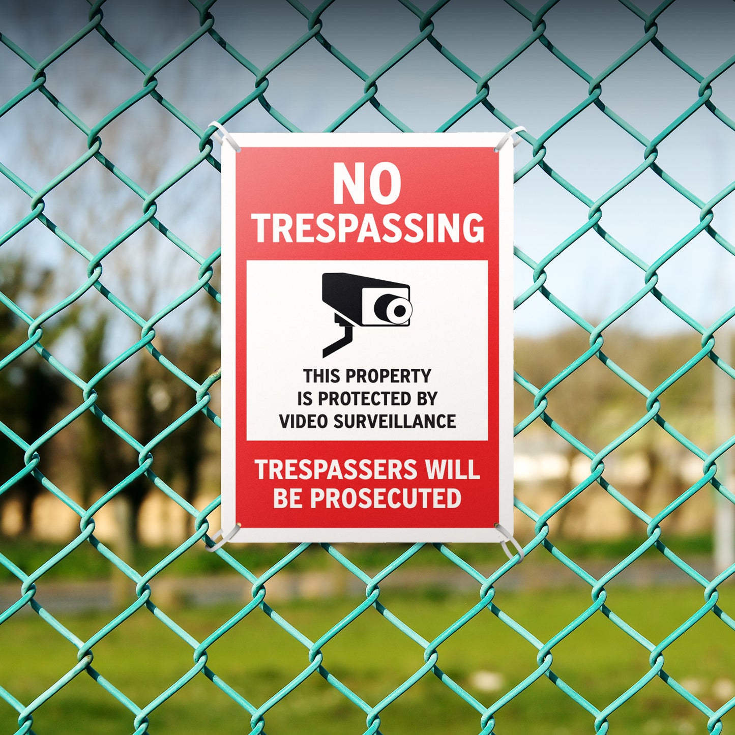 10 x 14in No Trespassing Sign: Video Surveillance Warning