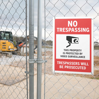 10 x 14in No Trespassing Sign: Video Surveillance Warning