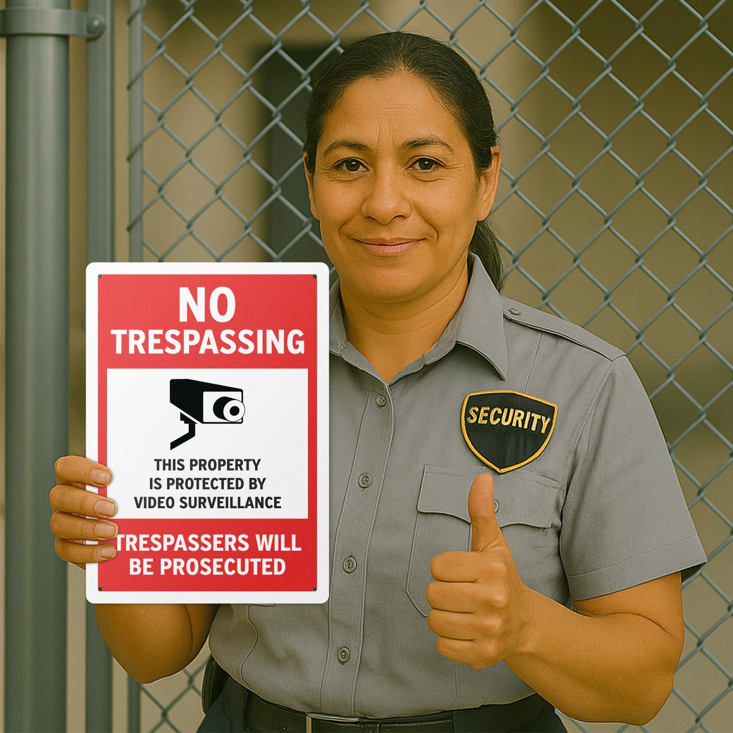 10 x 14in No Trespassing Sign: Video Surveillance Warning