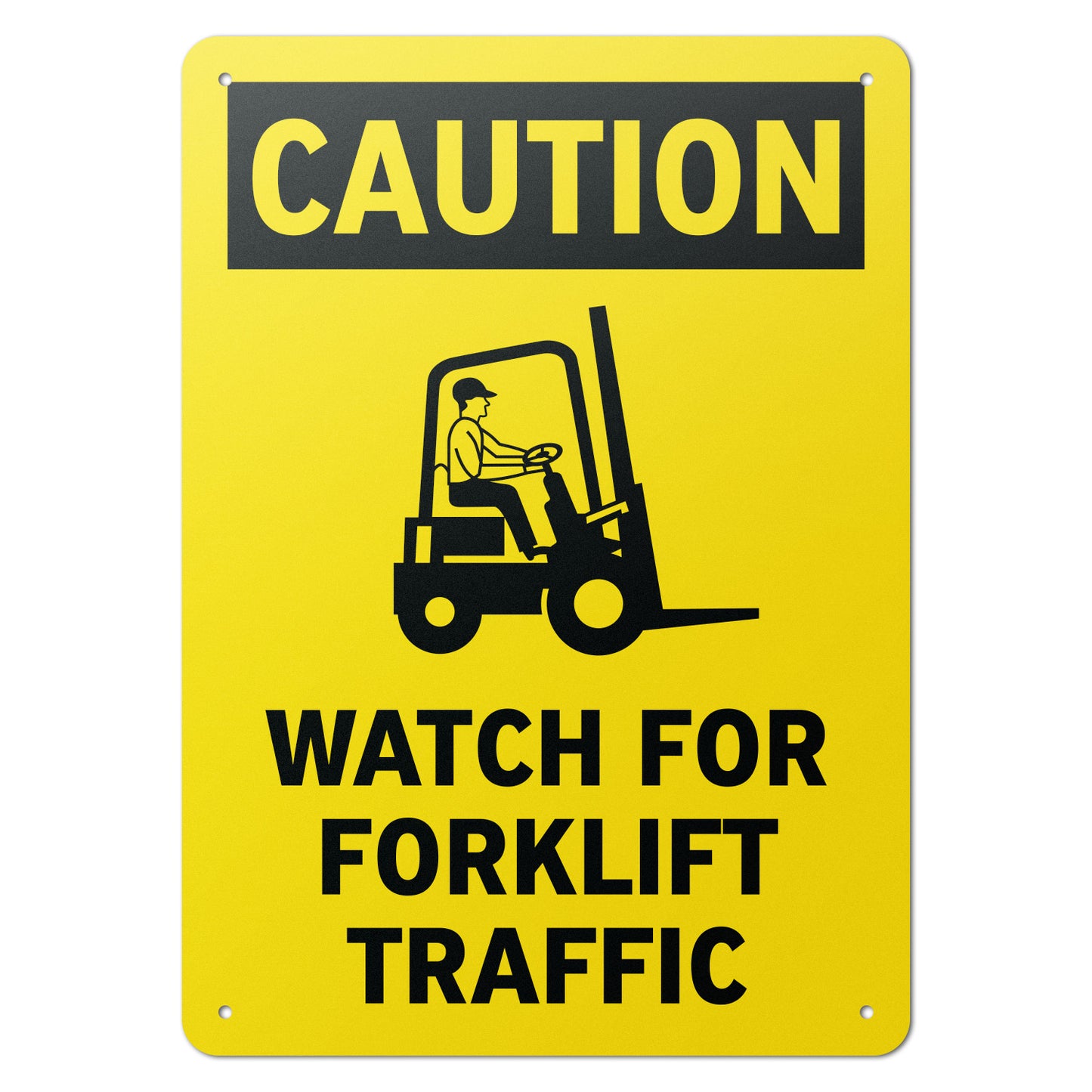 10 x 14in Aluminum Sign: Caution Forklift Traffic OSHA Compliant
