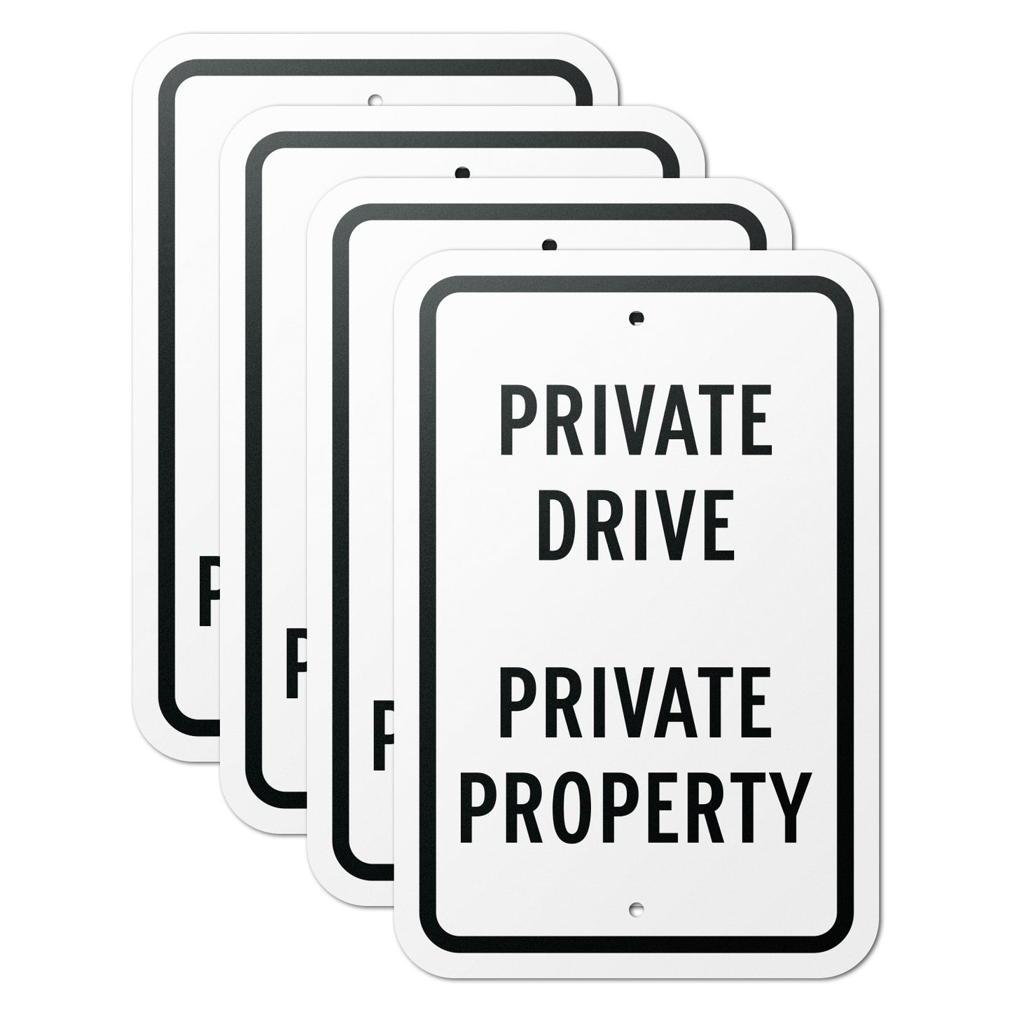 12 x 18in Safety Sign: Private Drive Private Property