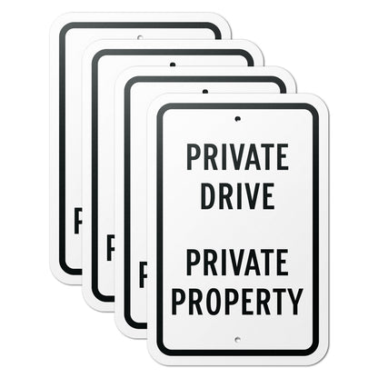 12 x 18in Safety Sign: Private Drive Private Property