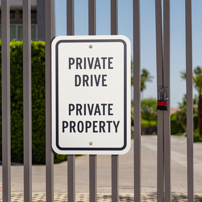 12 x 18in Safety Sign: Private Drive Private Property