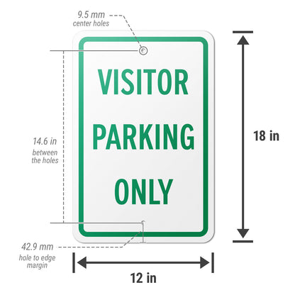 12 x 18in Aluminum Sign: Visitor Parking Only