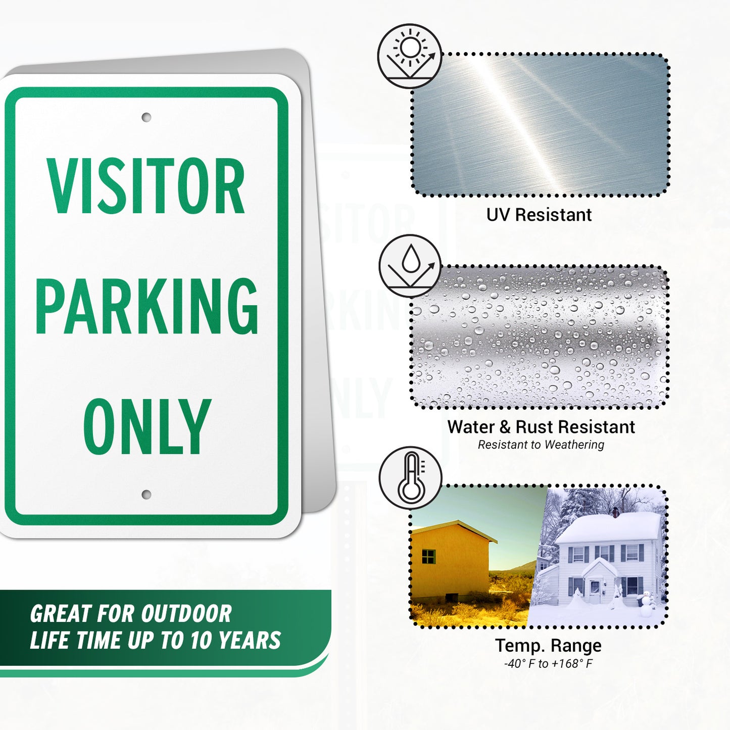 12 x 18in Aluminum Sign: Visitor Parking Only