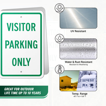 12 x 18in Aluminum Sign: Visitor Parking Only