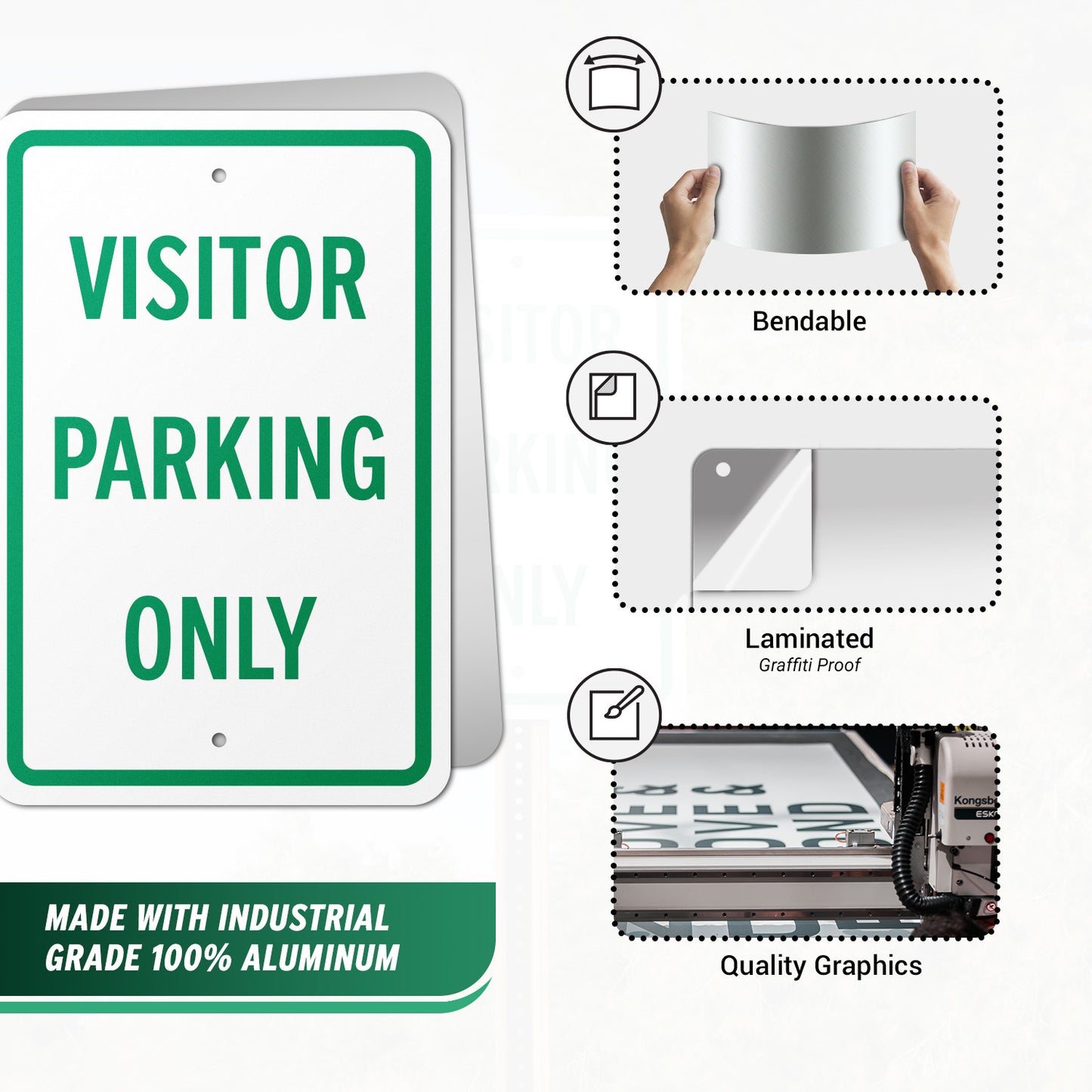 12 x 18in Aluminum Sign: Visitor Parking Only