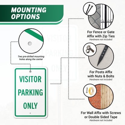 12 x 18in Aluminum Sign: Visitor Parking Only