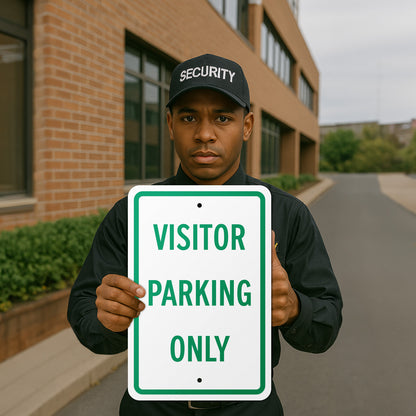 12 x 18in Aluminum Sign: Visitor Parking Only