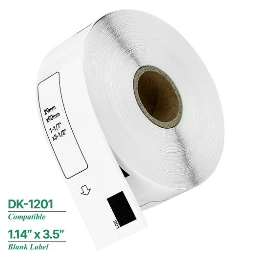 1.14 x 3.5in Drop-In Labels Roll: Brother Compatible DK-1201