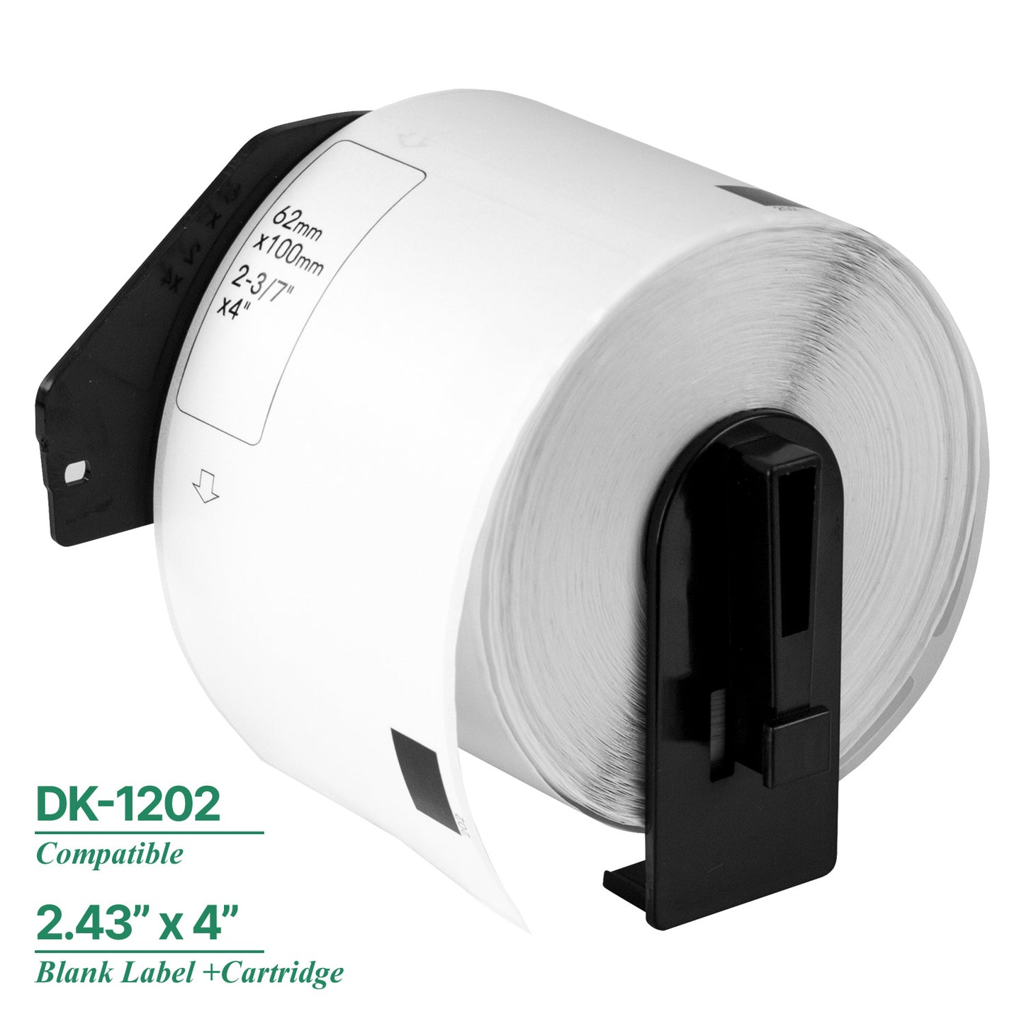 2.43 x 4in Drop-In Labels Roll with Cartridge: Brother Compatible DK-1202