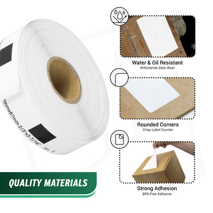 0.67 x 3.44in Drop-In Labels Roll: Brother Compatible DK-1203