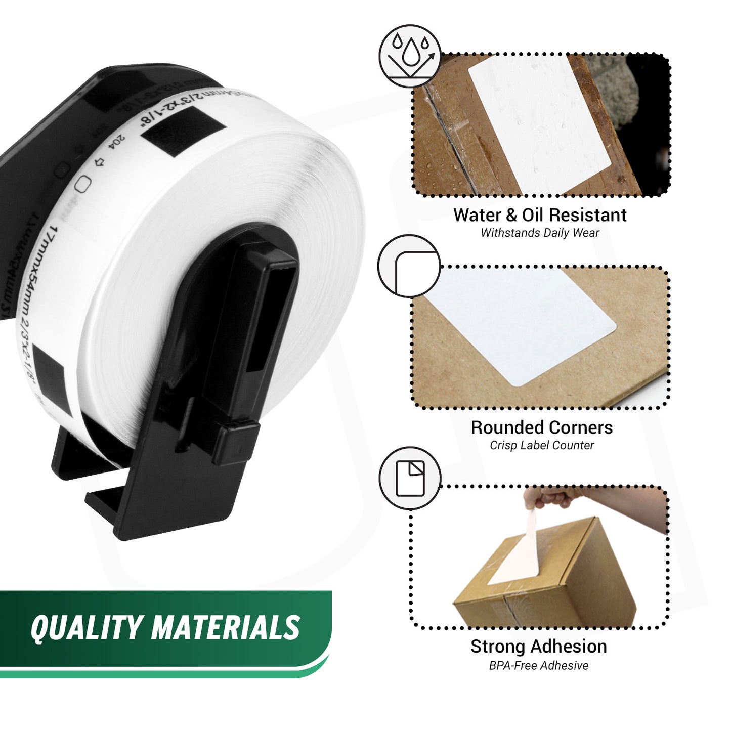 2.13 x 0.67in Drop-In Labels Roll with Cartridge: Brother Compatible DK-1204