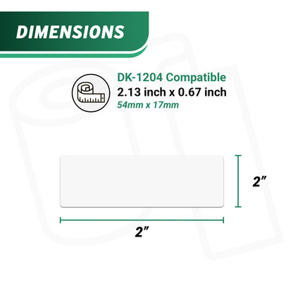 2.13 x 0.67in Drop-In Labels Roll with Cartridge: Brother Compatible DK-1204