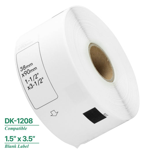 1.5 x 3.5in Drop-In Labels Roll: Brother Compatible DK-1208