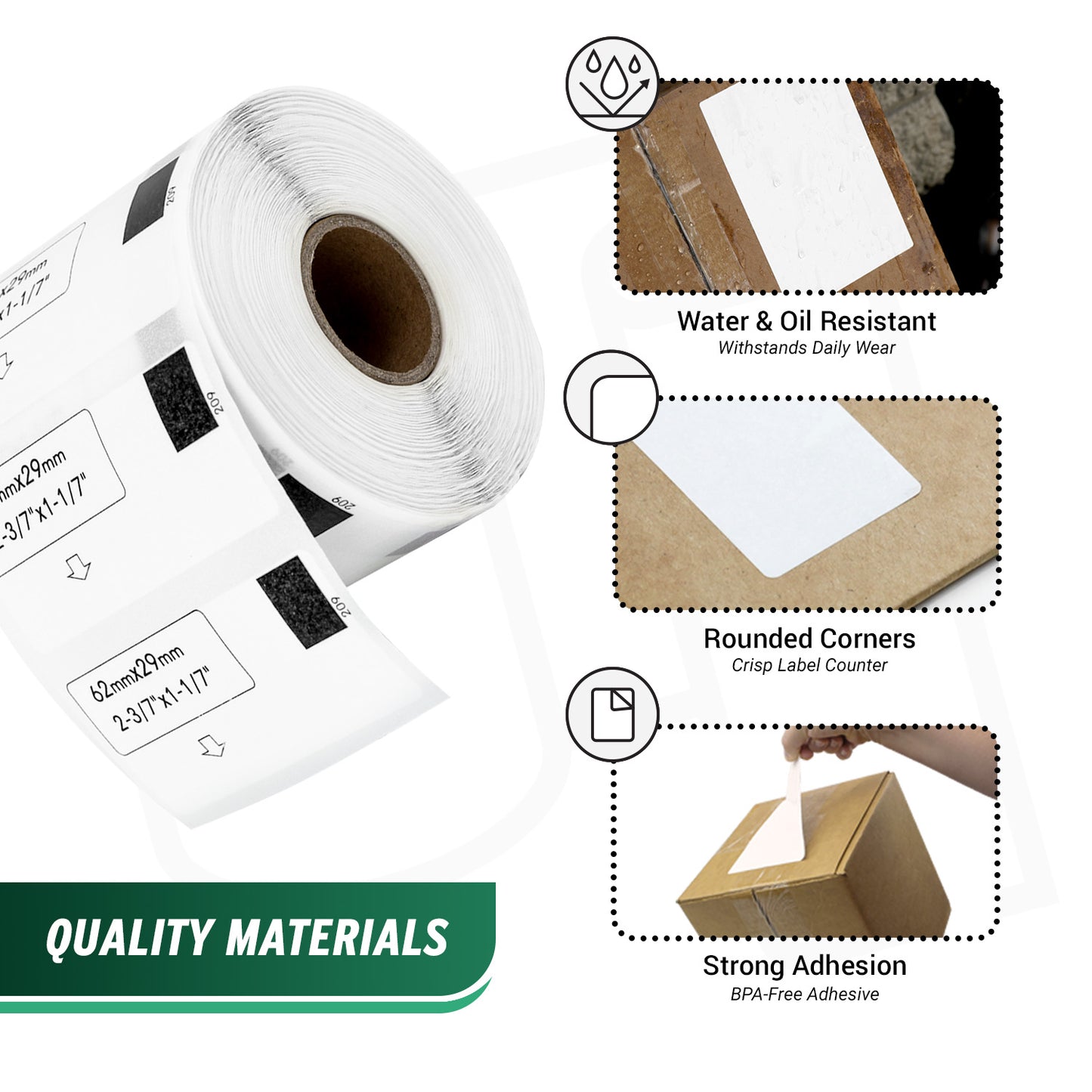 1.14 x 2.43in Drop-In Labels Roll: Brother Compatible DK-1209