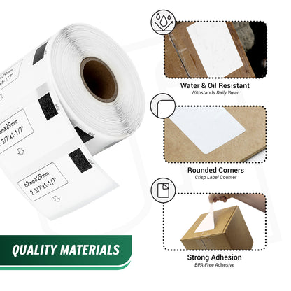 1.14 x 2.43in Drop-In Labels Roll: Brother Compatible DK-1209