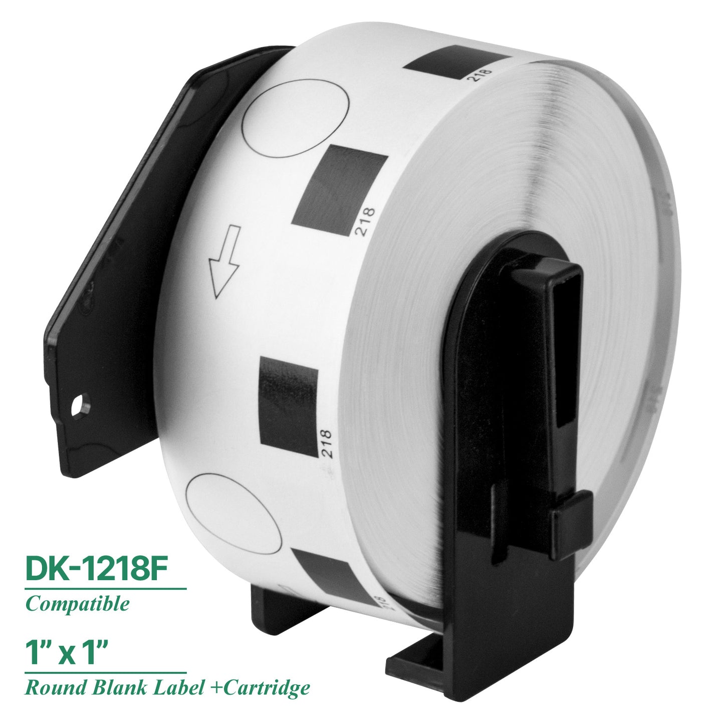 1in Round Drop-In Labels Roll with Cartridge: Brother Compatible DK-1218