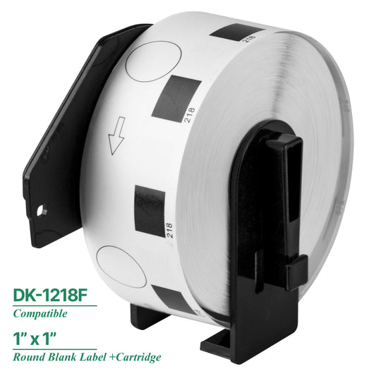 1in Round Drop-In Labels Roll with Cartridge: Brother Compatible DK-1218