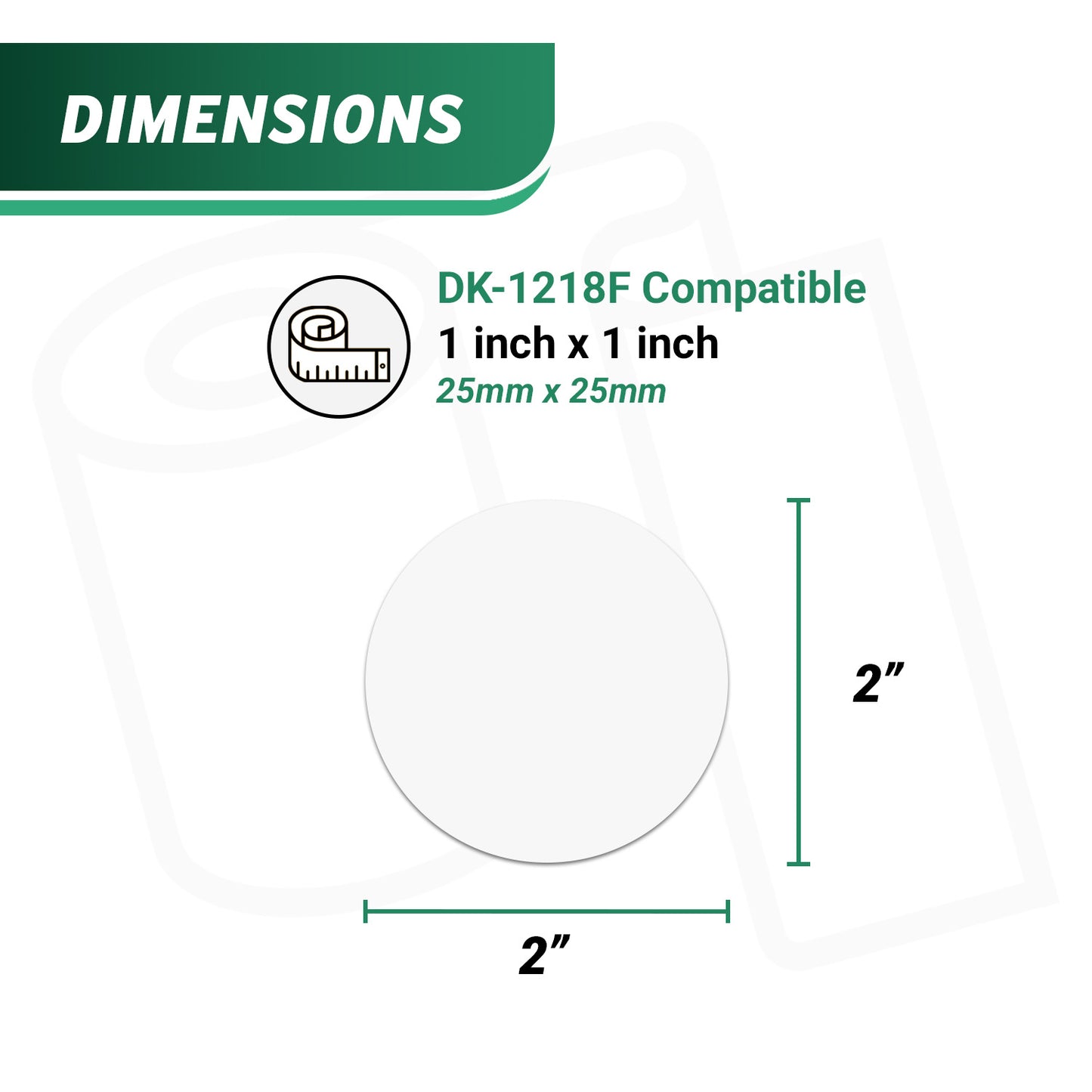 1in Round Drop-In Labels Roll with Cartridge: Brother Compatible DK-1218
