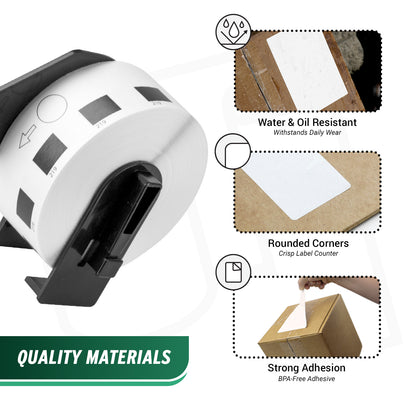 0.5in Drop-In Roll Round Labels with Cartridge: Brother Compatible DK-1219