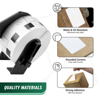 0.91 x 0.91in Drop-In Labels Roll with Cartridge: Brother Compatible DK-1221