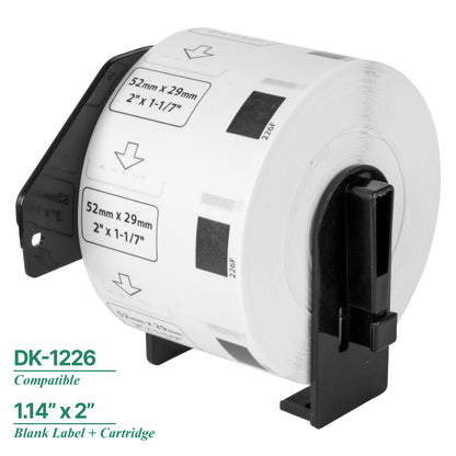 1.14 x 2in Drop-In Labels Roll with Cartridge: Brother Compatible DK-1226