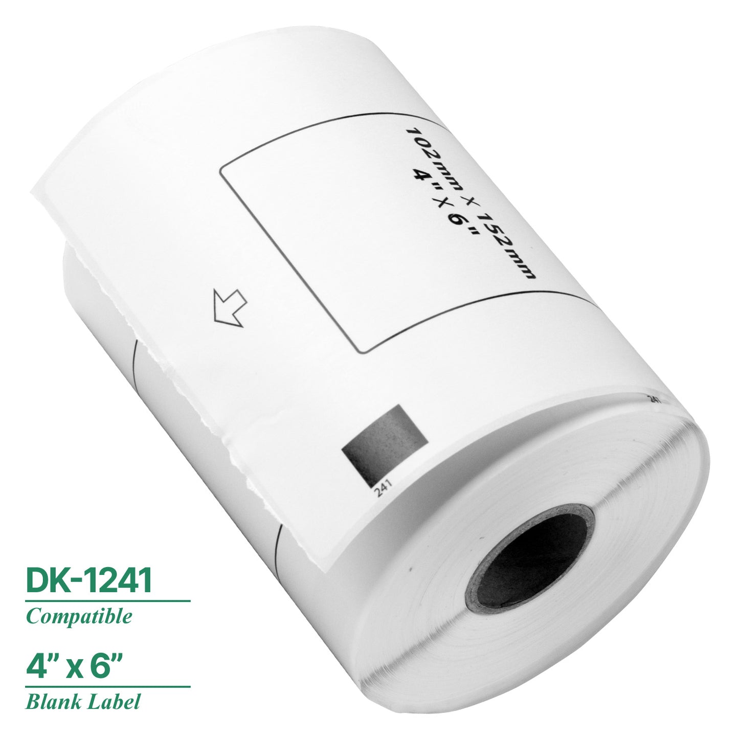 4 x 6in Drop-In Labels Roll: Brother Compatible DK-1241 BPA-Free