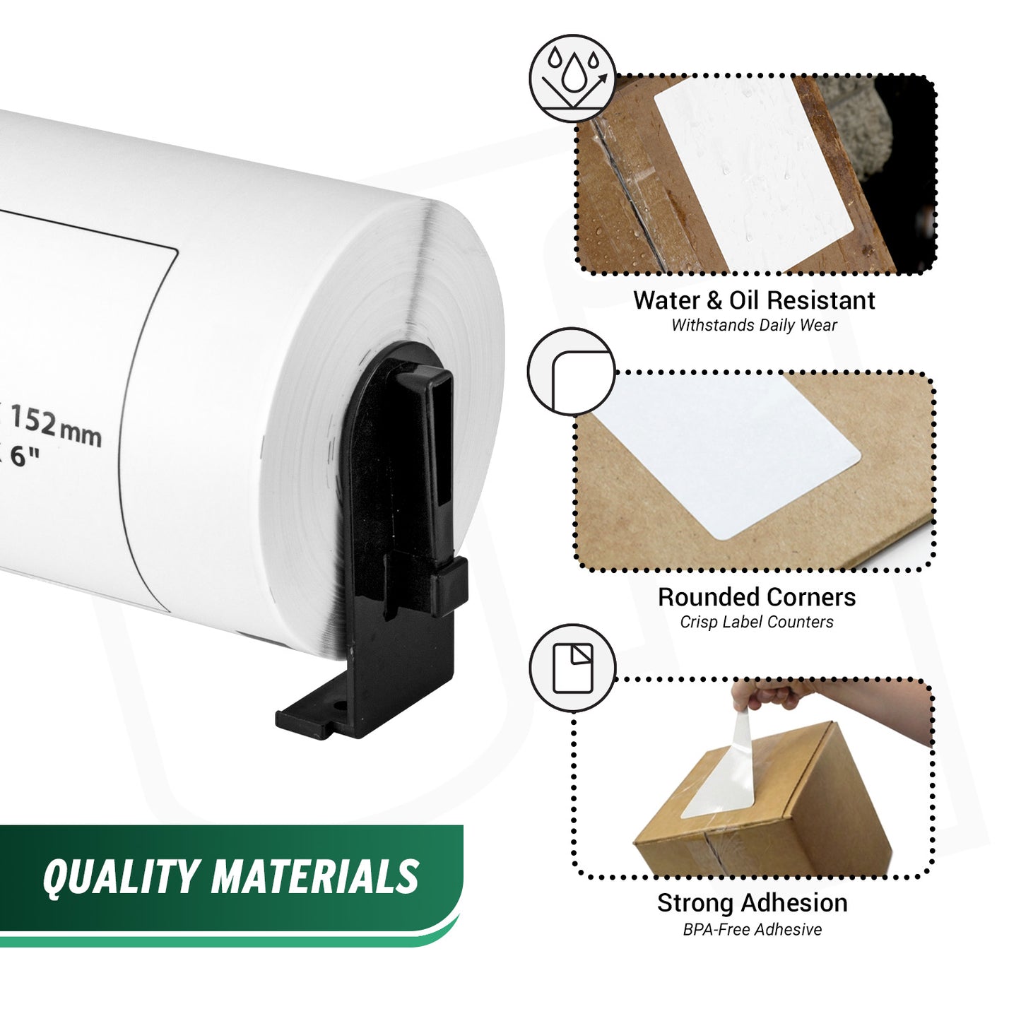 4 x 6in Drop-In Labels Roll with Cartridge: Brother Compatible DK-1241