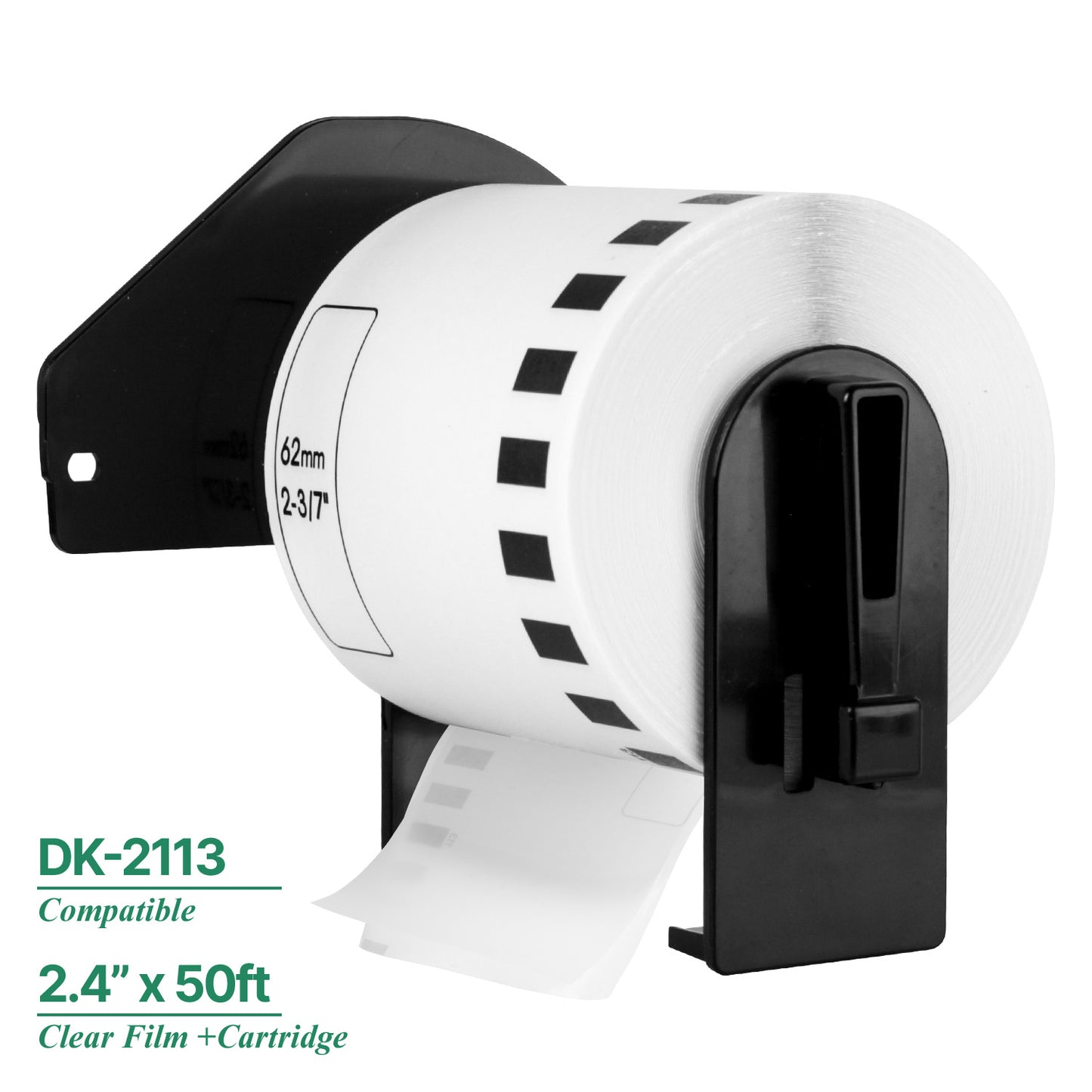2.4in x 50ft Continuous Film Labels: Brother Compatible DK-2113 Permanent Cartridge