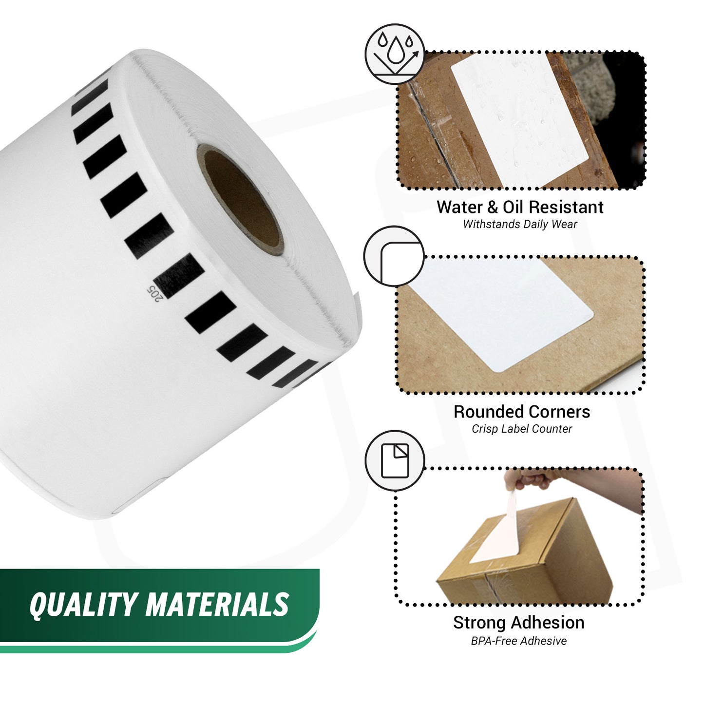 2.43in x 100ft Continuous Film Labels: Brother Compatible DK-2205 Removable