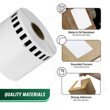 2.43in x 100ft Continuous Film Labels: Brother Compatible DK-2205 Removable