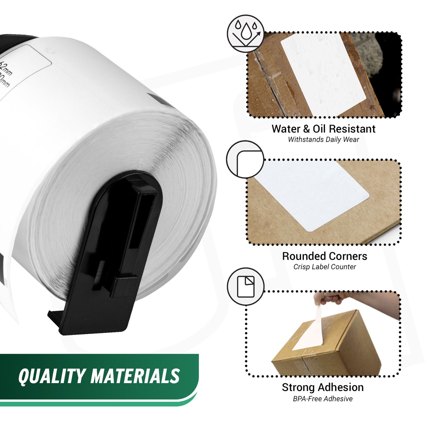 2.43in x 100ft Continuous Film Labels with Cartridge: Brother Compatible DK-2205