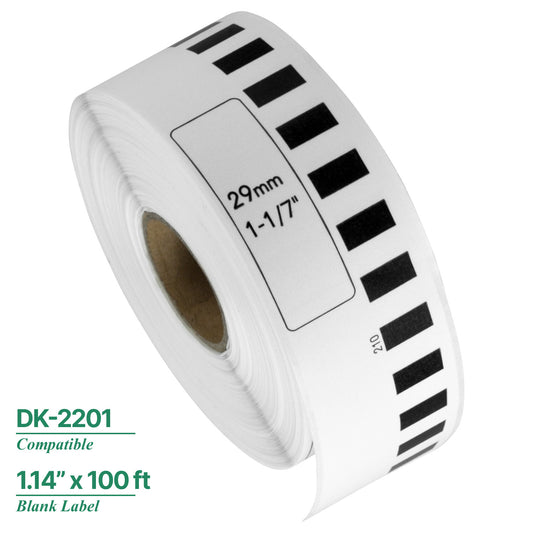1.14in x 100ft Continuous Film Labels: Brother Compatible DK-2210