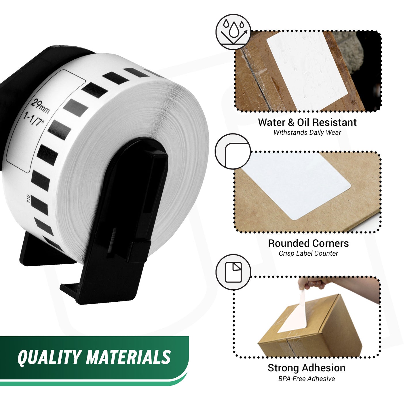 1.14in x 100ft Continuous Film Labels with Cartridge: Brother Compatible DK-2210