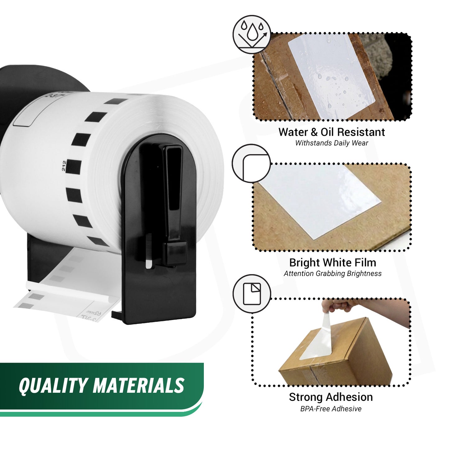 2.4in x 50ft Continuous Roll Labels with Cartridge: Brother Compatible DK-2212