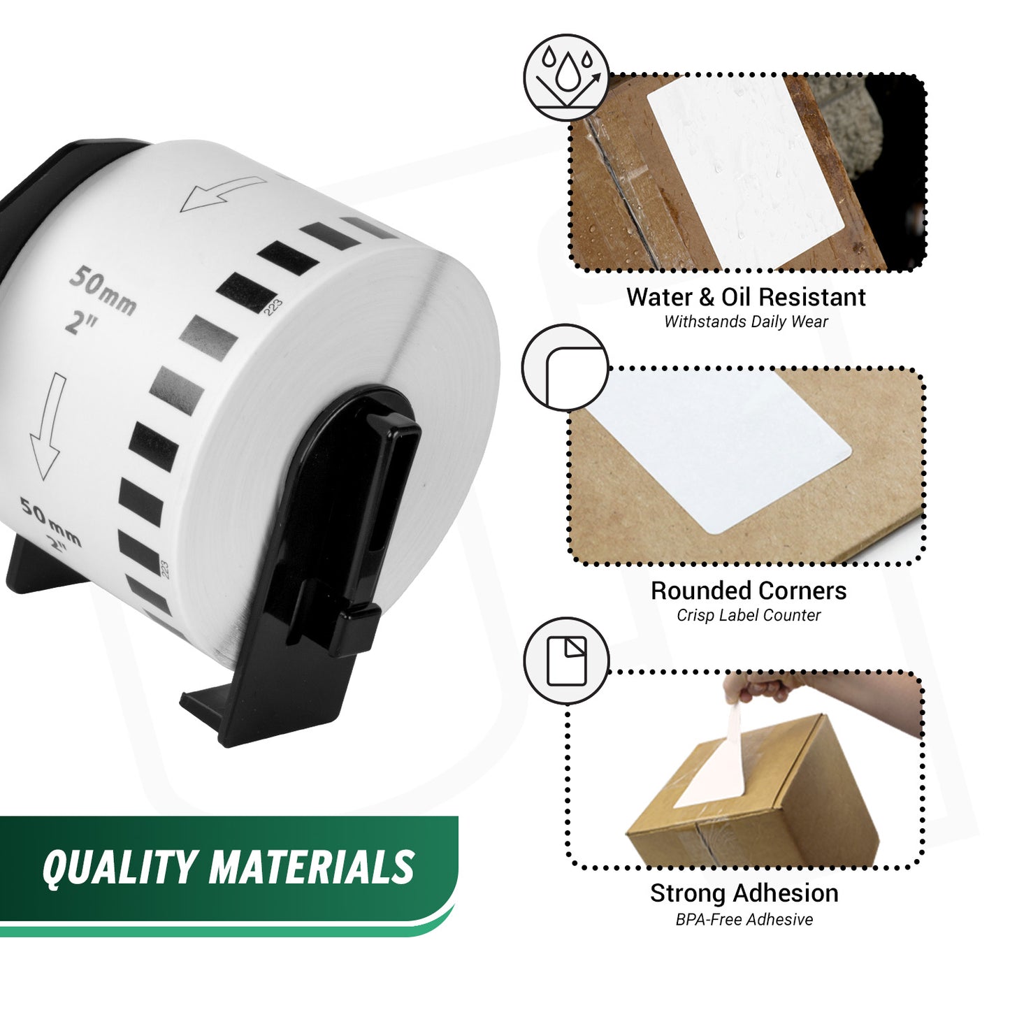 1.9in x 100ft Continuous Labels Roll with Cartridge: Brother Compatible DK-2223