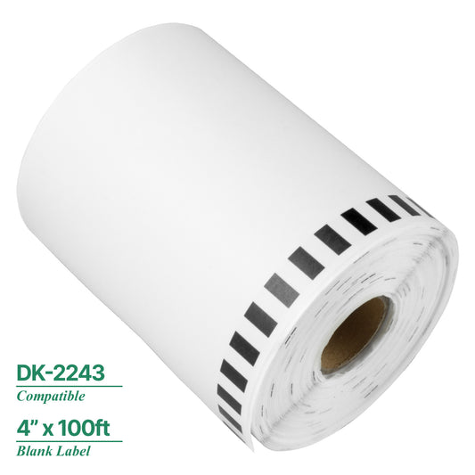 4in x 100ft Continuous Labels Roll: Brother Compatible DK-2243