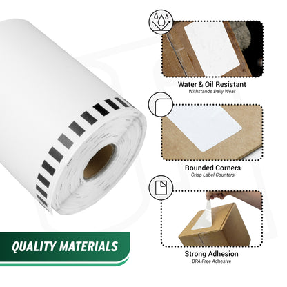 4in x 100ft Continuous Labels Roll: Brother Compatible DK-2243