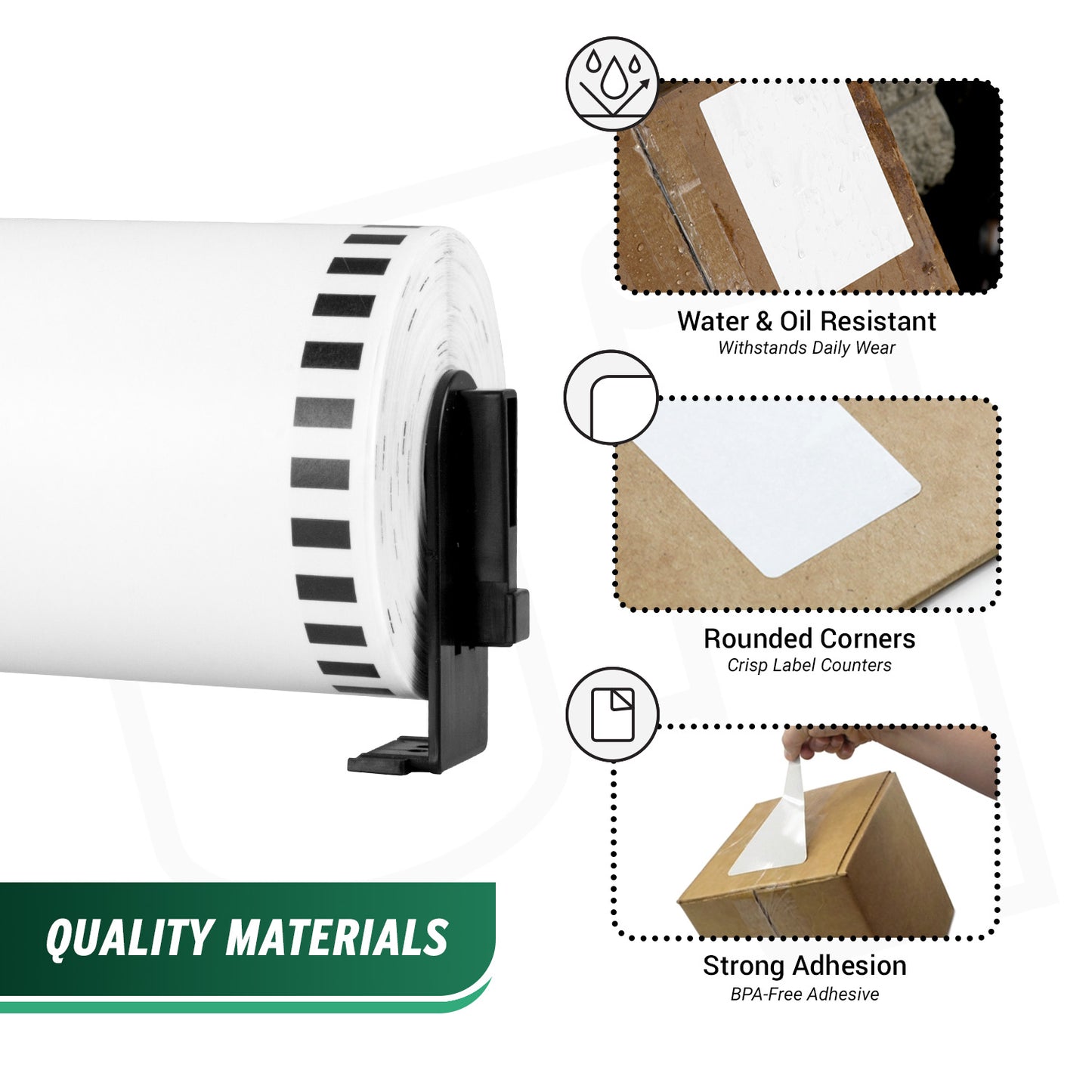 4in x 100ft Continuous Labels Roll with Cartridge: Brother Compatible DK-2243
