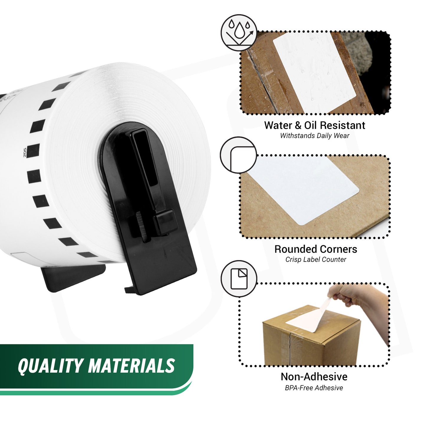 2.4in x 100ft Continuous Film Labels with Cartridge: Brother Compatible DK-4205 Removable