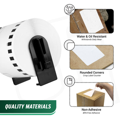 2.4in x 100ft Continuous Film Labels with Cartridge: Brother Compatible DK-4205 Removable