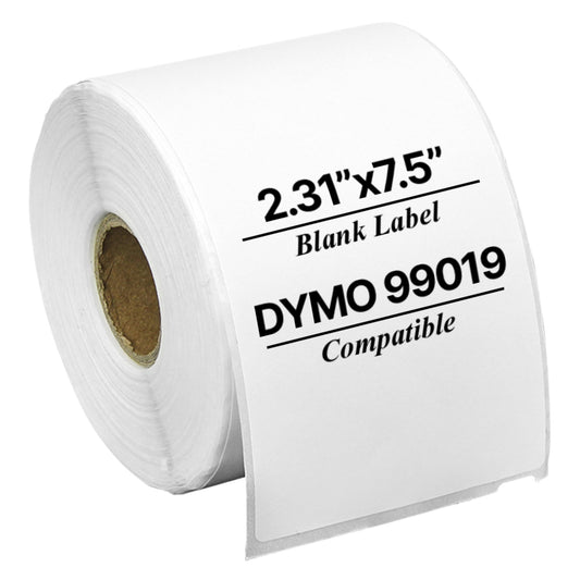 2.31 x 7.5in Internet Postage Labels: Dymo Compatible 99019 White