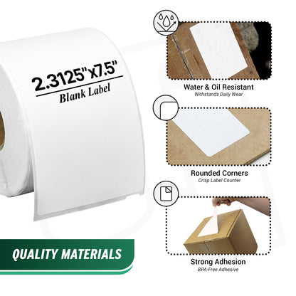2.3125 x 7.5in Internet Postage Label: DYMO 99019 Compatible (27 Rolls)