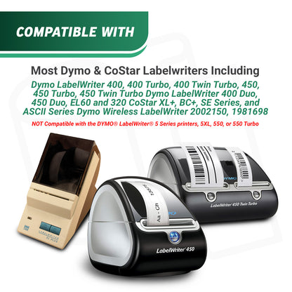 2.31 x 7.5in Internet Postage Labels: Dymo Compatible 99019 White