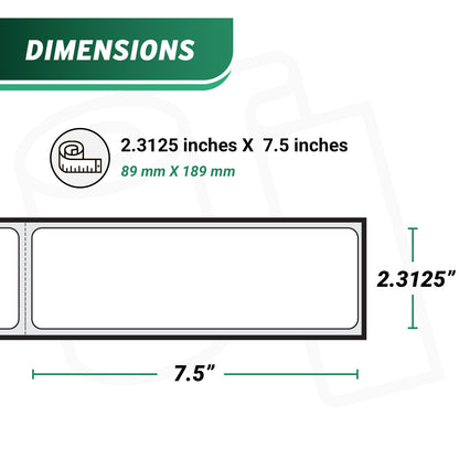 2.3125 x 7.5in Internet Postage Label: DYMO 99019 Compatible (27 Rolls)