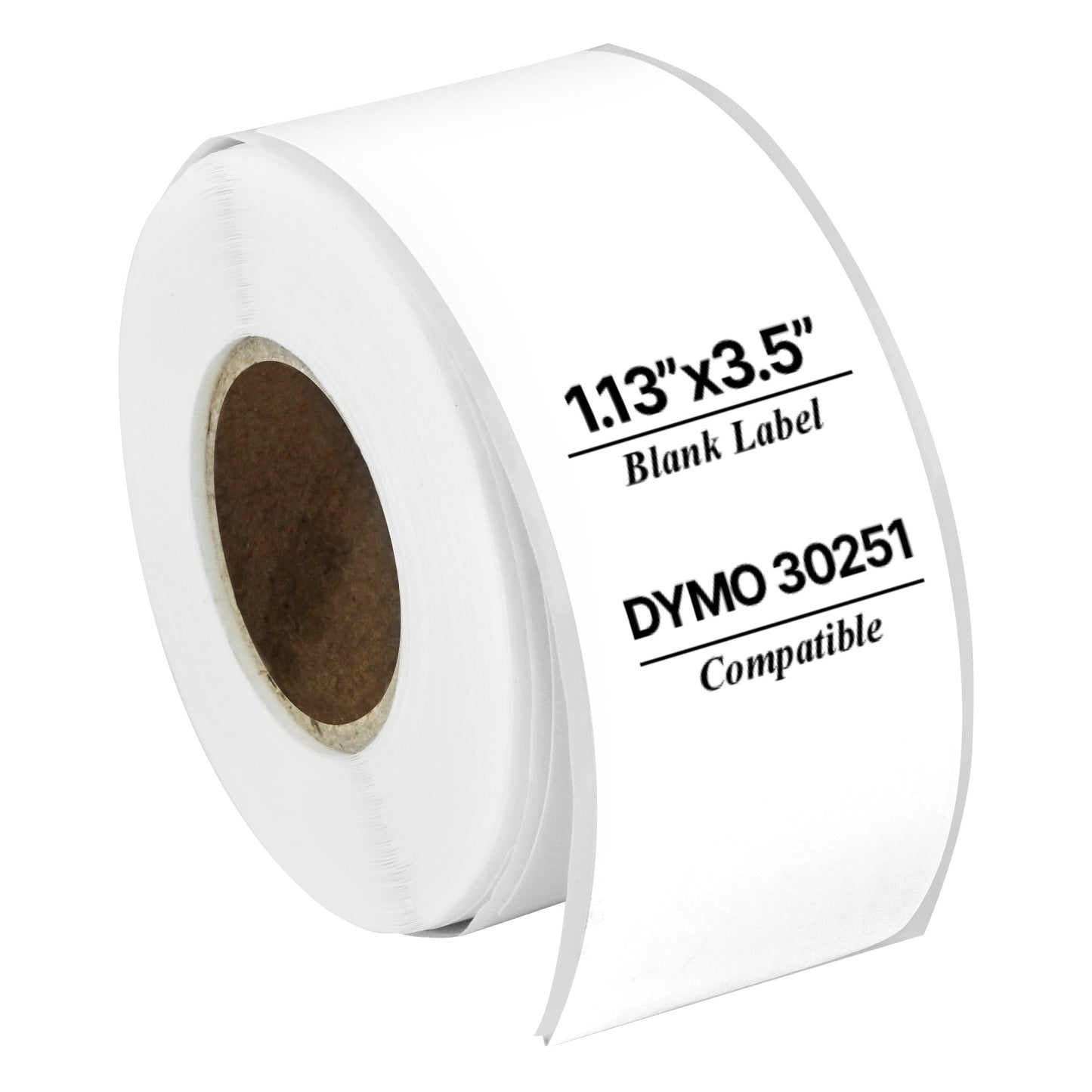1.13 x 3.5in Address Labels: Dymo Compatible 30251 Bright White