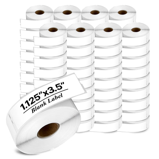 1.125 x 3.5in Blank Labels: DYMO 30252 Compatible (25200 Total)