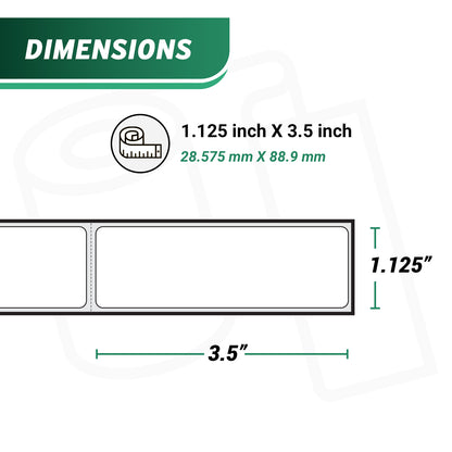 1.125 x 3.5in Blank Labels: DYMO 30252 Compatible (72 Rolls)